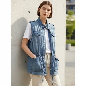 Chelsea & Theodore Light Blue Denim Vest
